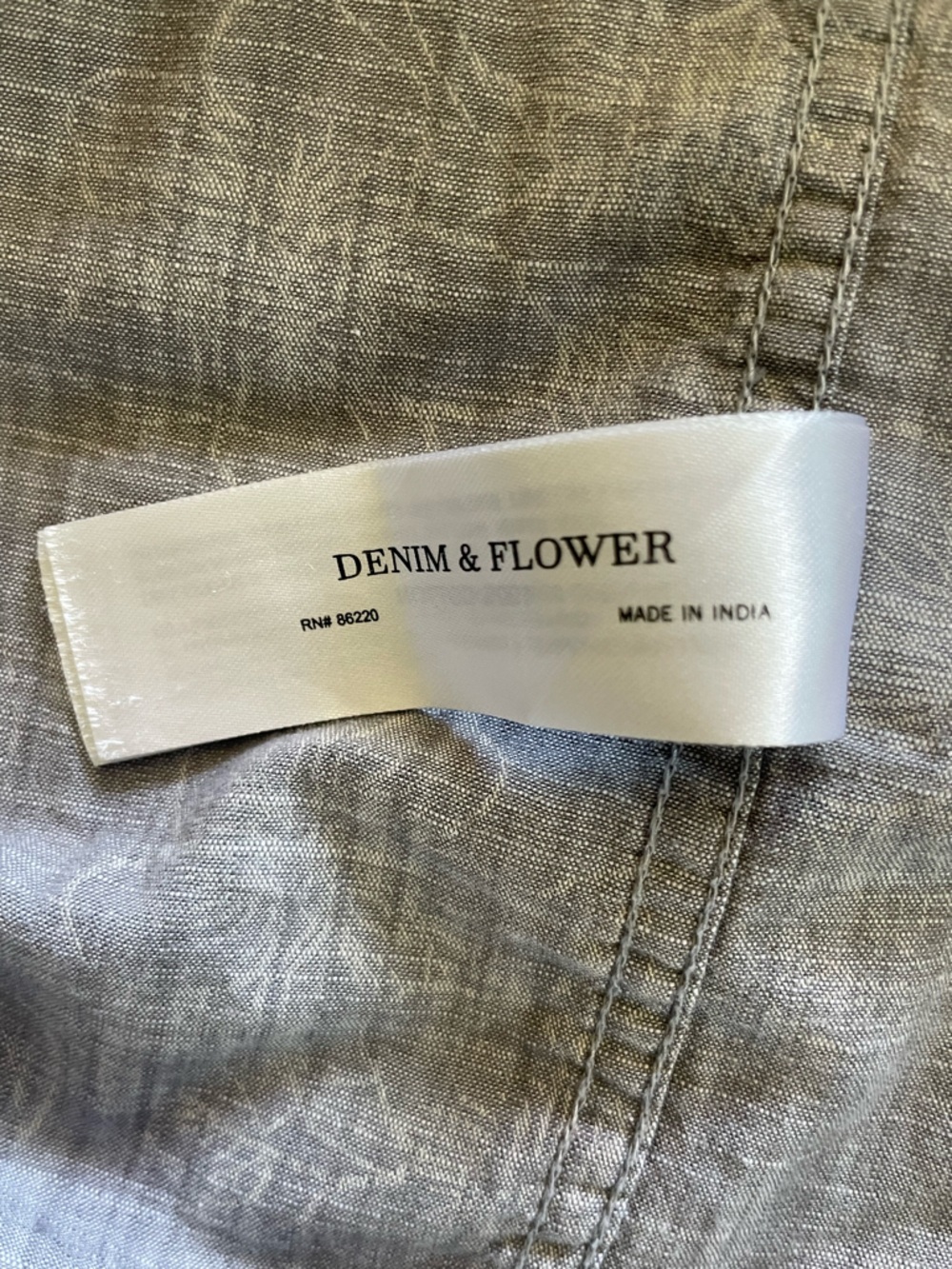 Denim & Flower Floral Shirt Mens XL Gray White Button Up Summer Aloha Casual - Picture 6 of 8